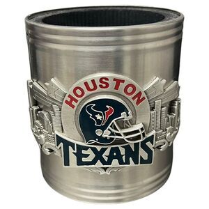 Houston Texans NFL Metal Insulated Beer Can Koozie Stainless Steel 3D Skyline